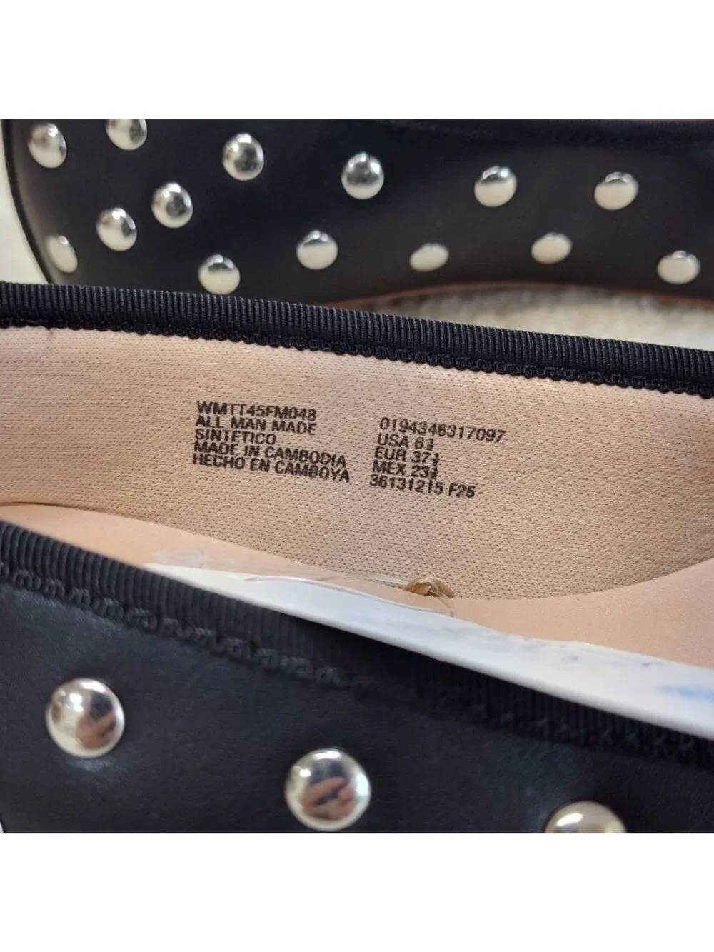 Time And Tru Studded Ballet Mary Jane Flats Loafers Slides Mules Slip-on US 6.5